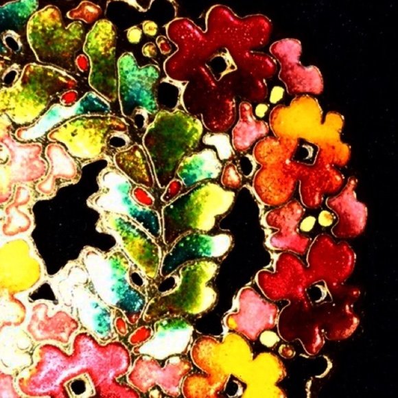 Vintage Multicolor Flower Brooch & Clip-On Earring - Picture 7 of 7